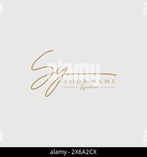 SY Signature Logo Template Stock Vector