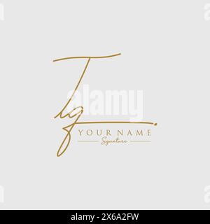 TQ Signature Logo Template Stock Vector