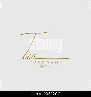 TU Signature Logo Template Stock Vector