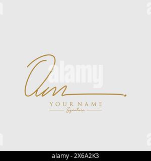 OM Signature Logo Template Stock Vector