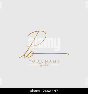 PO Signature Logo Template Stock Vector