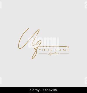 UQ Signature Logo Template Stock Vector