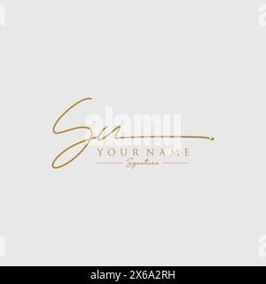 SU Signature Logo Template Stock Vector