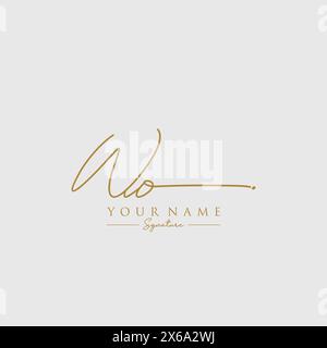 WO Signature Logo Template Stock Vector