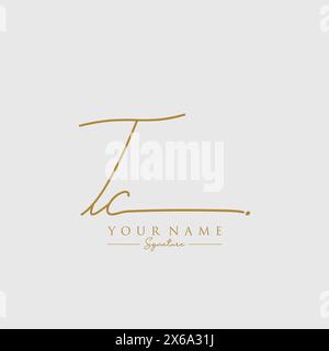 TC Signature Logo Template Stock Vector