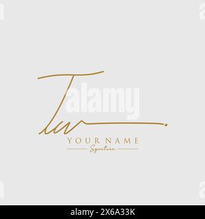 TW Signature Logo Template Stock Vector