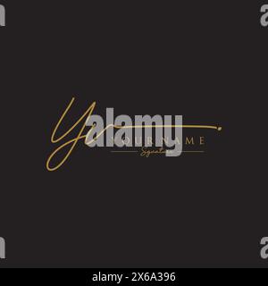 YV Signature Logo Template Stock Vector