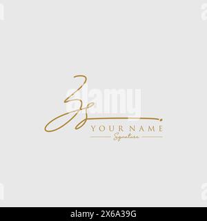 ZS Signature Logo Template Stock Vector