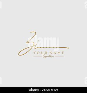 ZI Signature Logo Template Stock Vector