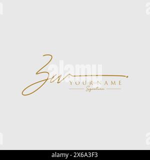 ZW Signature Logo Template Stock Vector