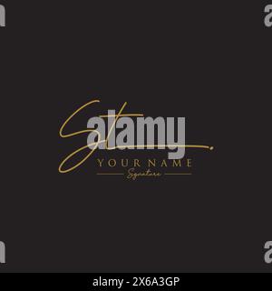 ST Signature Logo Template Stock Vector