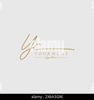 YC Signature Logo Template Stock Vector