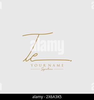 TE Signature Logo Template Stock Vector