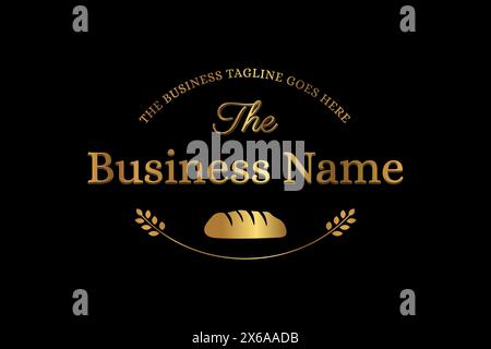 Elegant Bakery Badge Logo with Bread Loaf Stock Vector