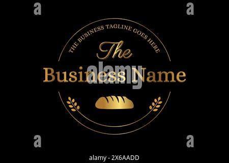 Gold Premium Bakery Logo Round Badge or Stamp Stock Vector