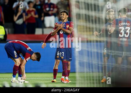 Lamine YAMAL of Barcelona celebrate his goal with Alejandro BALDE of