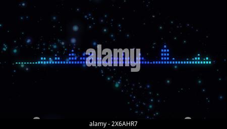 Image of sound spots moving over light spots Stock Photo