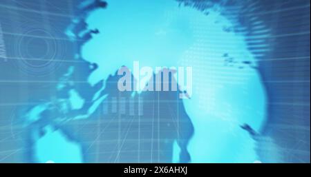 Image of 6g text and data processing over computer circuit board Stock Photo