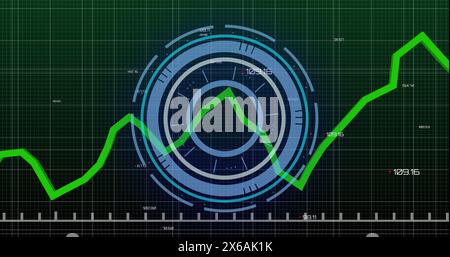 Image of scope scanning and financial data processing Stock Photo