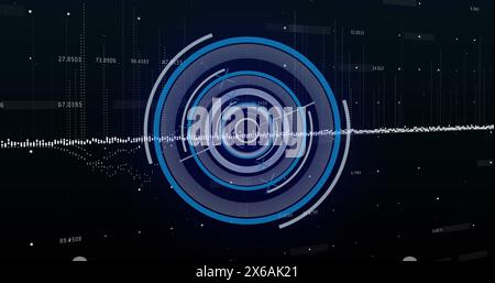 Image of scope scanning and financial data processing Stock Photo