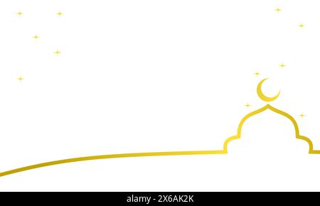 Islamic greeting card for celebration or banner, poster. Simple design background template Stock Vector