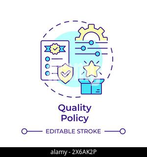 Quality policy multi color concept icon Stock Vector