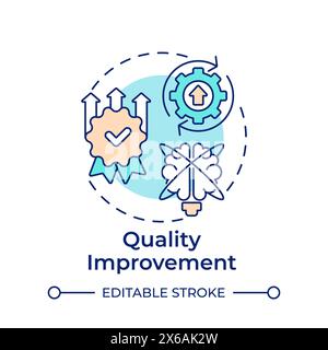 Quality improvement multi color concept icon Stock Vector