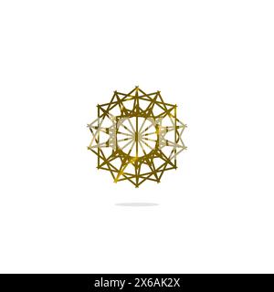 Abstract geometric ornament design element pattern. Islamic Outline art decoration Stock Vector