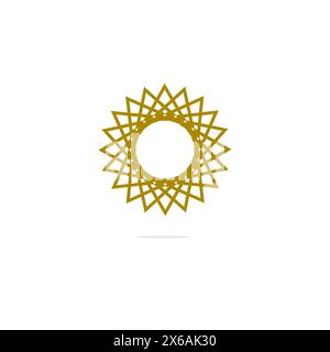 Abstract islamic geometric ornament design element pattern. Outline art template Stock Vector