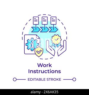 Work instructions multi color concept icon Stock Vector