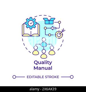 Quality manual multi color concept icon Stock Vector