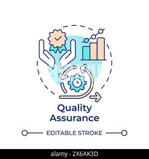 Quality assurance multi color concept icon Stock Vector