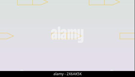 Image of multiple pencil icons in seamless pattern against copy space on grey background Stock Photo