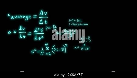 Image of scientific data processing on black background Stock Photo