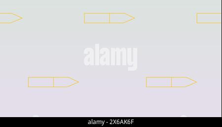 Image of multiple pencil icons in seamless pattern against copy space on grey background Stock Photo