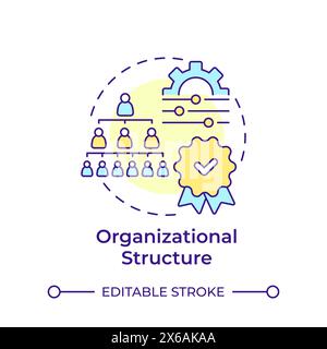Organizational structure multi color concept icon Stock Vector