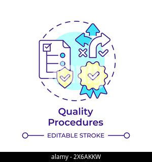 Quality procedures multi color concept icon Stock Vector