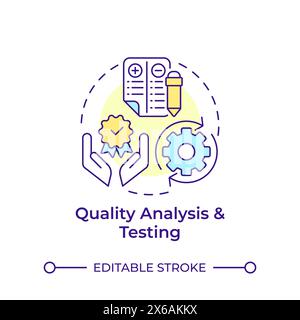 Quality analysis and testing multi color concept icon Stock Vector