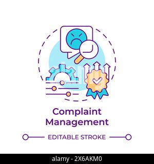 Complaint management multi color concept icon Stock Vector