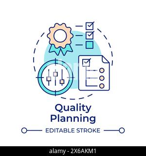 Quality planning multi color concept icon Stock Vector