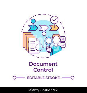 Document control multi color concept icon Stock Vector