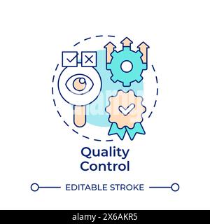 Quality control multi color concept icon Stock Vector