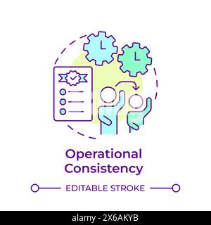 Operational consistency multi color concept icon Stock Vector