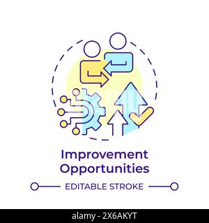 Improvement opportunities multi color concept icon Stock Vector