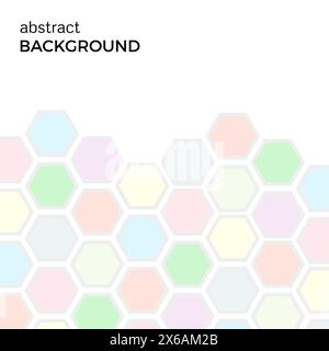 Abstract background with color hexagons elements.  Vector illustration. Stock Vector