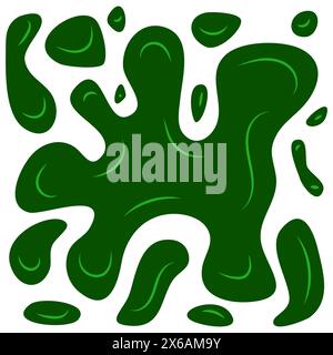 Green splash on a white background. Vector illustration Stock Vector
