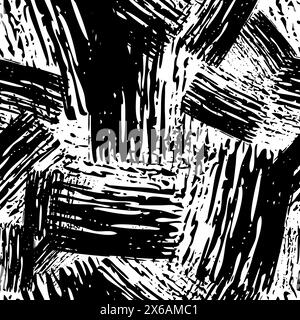 Seamless Pattern with hand drawn black scribble Smear. Abstract grunge texture. Vector illustration Stock Vector