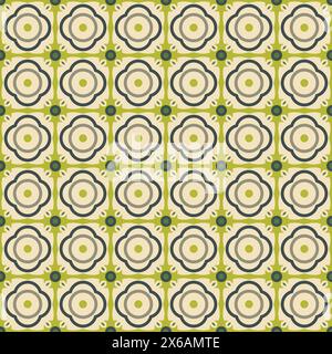 Spanish or Portuguese vector tile pattern, Lisbon floral mosaic, Mediterranean seamless navy blue ornament Ornamental tile background, background insp Stock Vector