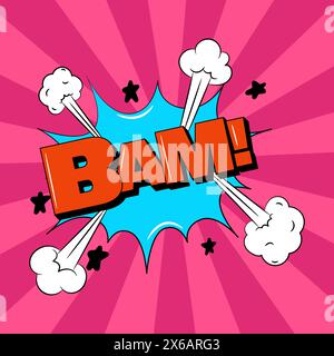 Bam speech bubble in trendy pop art style. Comic sound effect. Stock Vector