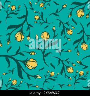 Seamless vintage pattern. White flowers background. vector texture. fashionable print for textiles, wallpaper and packaging Stock Vector